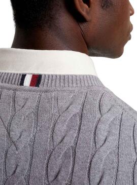 Jersey Tommy Hilfiger Classic Gris Para Hombre