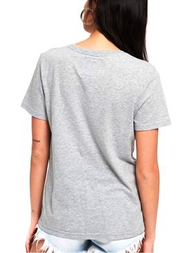 Camiseta Superdry Vintage Logo Gris Mujer