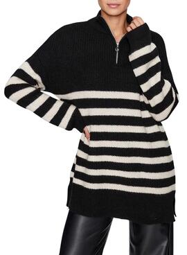 Jersey Only Alfrida Zip Highneck Negro Mujer