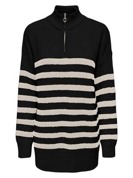 Jersey Only Alfrida Zip Highneck Negro Mujer