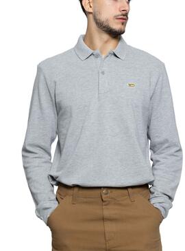 Polo Klout Basico Gris Manga Larga para Hombre