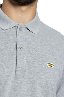 Polo Klout Basico Gris Manga Larga para Hombre