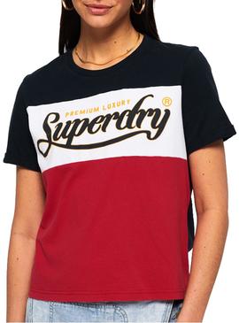 Camiseta Superdry Premium Luxe Colorblock Mujer