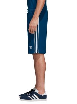 Short Adidas 3 Stripe Azul Hombre