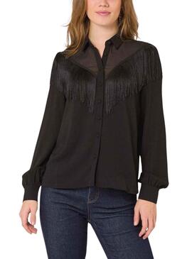 Camisa Naf Naf Flecos Negro para Mujer