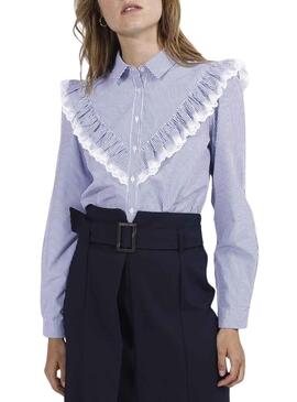 Camisa Naf Naf Babydoll Azul para Mujer