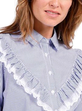 Camisa Naf Naf Babydoll Azul para Mujer