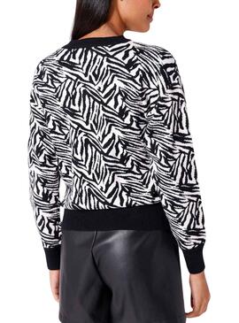 Jersey Naf Naf Cebra Blanco y Negro para Mujer