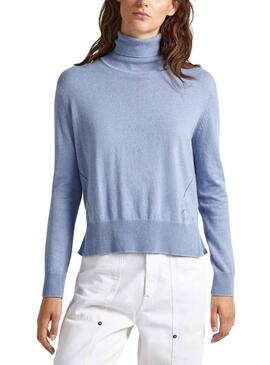 Jersey Pepe Jeans Donna Cuello Vuelto Azul Mujer