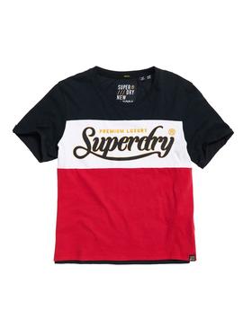 Camiseta Superdry Premium Luxe Colorblock Mujer
