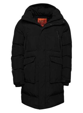 Chaqueta Superdry Longline Padded Negro Hombre