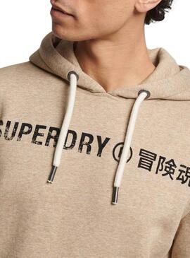 Sudadera Superdry Workwear Logo Beige Hombre