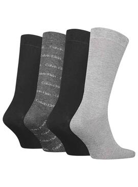 Calcetines Calvin Klein Jeans Gris 4P para Hombre