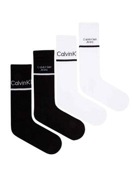 Calcetines Calvin Klein Logo Stripe 4P para Hombre
