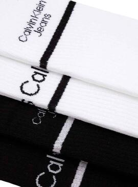 Calcetines Calvin Klein Logo Stripe 4P para Hombre