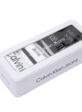 Calcetines Calvin Klein Logo Stripe 4P para Hombre