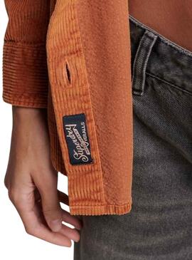 Sobrecamisa Superdry Chunky Marrón para Mujer