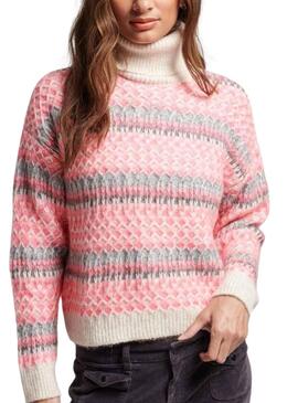 Jersey Superdry Roll Neck Rosa para Mujer