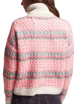 Jersey Superdry Roll Neck Rosa para Mujer