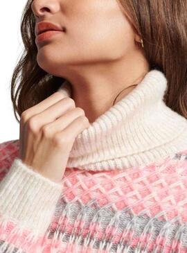 Jersey Superdry Roll Neck Rosa para Mujer