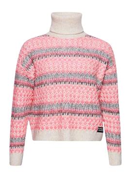 Jersey Superdry Roll Neck Rosa para Mujer