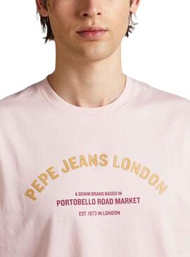 Camiseta Pepe Jeans Waddon Rosa Para Hombre