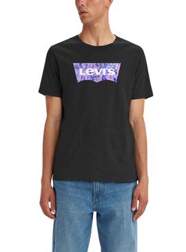 Camiseta Levis Graphic Logo Lila y Negro