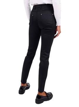 Pantalón Naf Naf Elástico Negro para Mujer