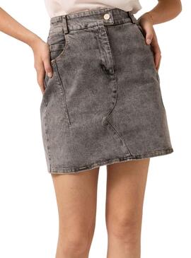 Falda Naf Naf Denim Gris para Mujer