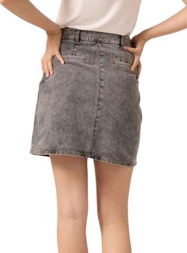 Falda Naf Naf Denim Gris para Mujer