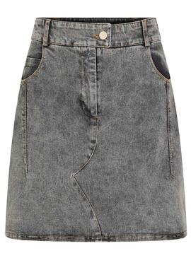 Falda Naf Naf Denim Gris para Mujer