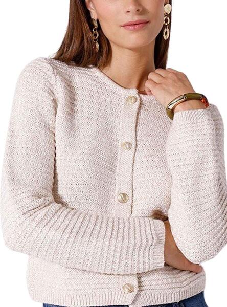 Chaqueta Naf Naf Brillo Beige para Mujer