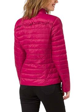 Plumífero Naf Naf Cuello Alto Fucsia para Mujer