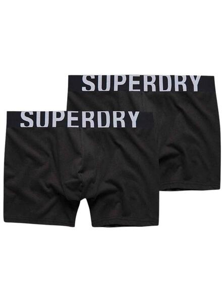 Calzoncillos Superdry Dual Logo Negro para Hombre