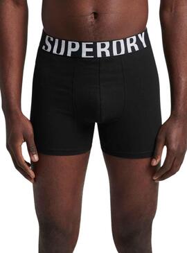 Calzoncillos Superdry Dual Logo Negro para Hombre