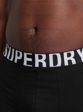 Calzoncillos Superdry Dual Logo Negro para Hombre