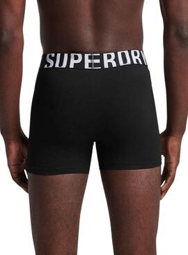 Calzoncillos Superdry Dual Logo Negro para Hombre