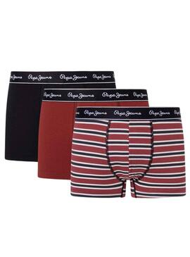 Pack 3 Bóxers Pepe Jeans Retro Rojo Para Hombre