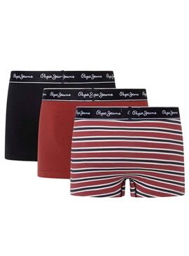 Pack 3 Bóxers Pepe Jeans Retro Rojo Para Hombre