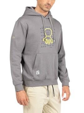 Sudadera El Pulpo Emblem Gris Para Hombre
