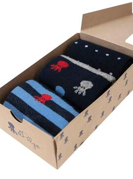 Pack 3 Calcetines El Pulpo Blue Shadows Hombre