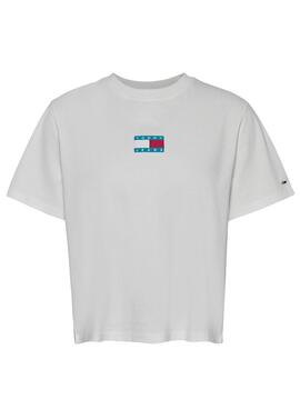 Camiseta Tommy Jeans Pop Badge Blanco para Mujer