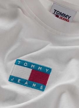 Camiseta Tommy Jeans Pop Badge Blanco para Mujer