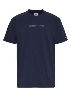 Camiseta Tommy Jeans Small Text Marino para Hombre