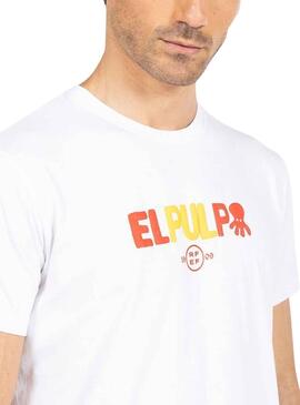 Camiseta El Pulpo Lettering RFEF Blanco Hombre