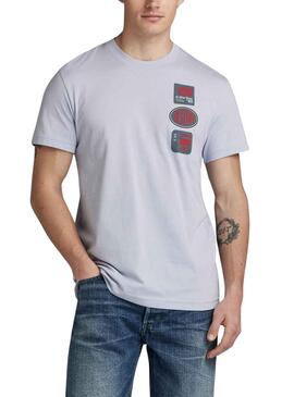 Camiseta G-Star Multi Badge Gris Para Hombre