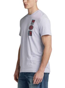 Camiseta G-Star Multi Badge Gris Para Hombre