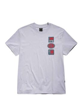 Camiseta G-Star Multi Badge Gris Para Hombre