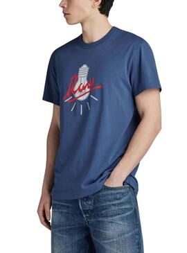 Camiseta G-Star bombilla Azul Para Hombre