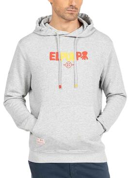 Sudadera El Pulpo Lettering RFEF Gris Para Hombre